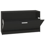 vidaXL Banc à chaussures Noir 80x24x45 cm Bois d'ingénierie