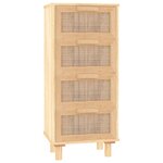 vidaXL Buffet Marron 40x30x90 cm Bois de pin massif et rotin naturel