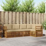 vidaXL Ensemble de canapé d'angle avec coussin 5 Pièces Naturel et Beige