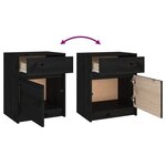 vidaXL Tables de chevet 2 Pièces Noir 40x31x50 cm Bois de pin massif
