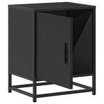 vidaXL Table de chevet noir 40x31x50 cm bois d'ingénierie et métal