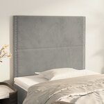 vidaXL Têtes de lit 2 Pièces Gris clair 100x5x78/88 cm Velours