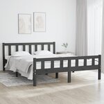vidaXL Cadre de lit Gris Bois massif 120x200 cm