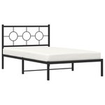 vidaXL Cadre de lit métal avec tête de lit noir 107x203 cm