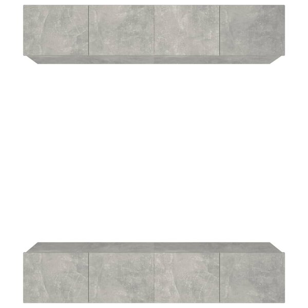 vidaXL Meubles TV 4 Pièces gris béton 80x30x30 cm bois d'ingénierie