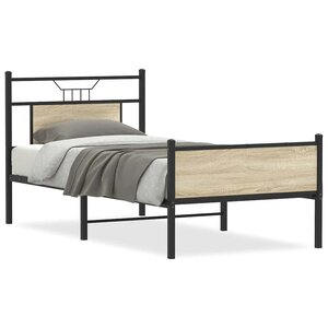 vidaXL Cadre de lit sans matelas chêne sonoma 75x190 cm