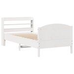vidaXL Cadre de lit sans matelas blanc 100x200 cm bois de pin massif