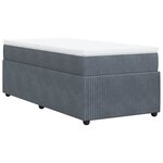vidaXL Sommier à lattes de lit et matelas Gris foncé 90x200 cm Velours
