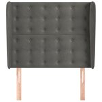 vidaXL Tête de lit avec oreilles Gris foncé 83x23x118/128 cm Velours