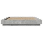 vidaXL Cadre de lit et lumières LED sans matelas gris béton 120x190cm