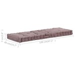 vidaXL Coussins de plancher de palette lot de 2 Coton Taupe