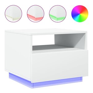 vidaXL Table basse avec lumières LED blanc 50x49x40 cm