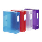Lot de 4 boites de classement en plastique pour archivage Grande capacité - Dos 10cm