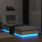 vidaXL Cadre de lit avec tête de lit et lumières LED blanc 100x200 cm