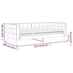 vidaXL Lit de jour avec matelas gris foncé 90x200 cm velours
