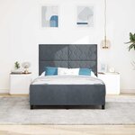 Lit vidaXL Gris foncé 140x200 cm en Velours