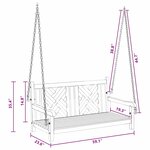 vidaXL Banc Balançoire Marron 114 x 60 x 64 cm Bois de teck solide