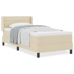 vidaXL Lit box spring avec matelas crème  90x200 cm  en tissu.