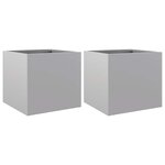 vidaXL Jardinières 2 Pièces argenté 32x30x29 cm acier galvanisé