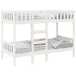 vidaXL Lit superposé Blanc 75x190 cm Bois de pin massif