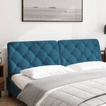 vidaXL Coussin de tête de lit bleu 180 cm velours