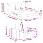 vidaXL Canapé-lit pliant Gris clair 148 x 71 x 83 cm tissu