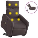 vidaXL Fauteuil inclinable de massage électrique Marron foncé Tissu