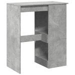 vidaXL Table de bar avec étagères gris béton bois d'ingénierie