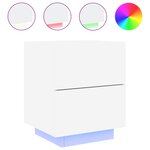 vidaXL Armoire de chevet avec lumières LED blanc bois d'ingénierie
