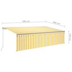 vidaXL Auvent rétractable manuel avec store 5x3 m Jaune et blanc