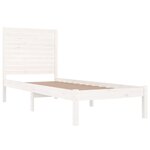 vidaXL Cadre de lit Blanc Bois massif 75x190 cm Petit simple
