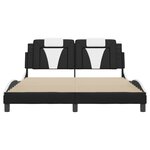 vidaXL Cadre de lit avec LED sans matelas noir et blanc 160x200 cm