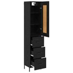 vidaXL Haut Armoire Chêne noir 34 5 x 34 x 180 cm Bois d'ingénierie
