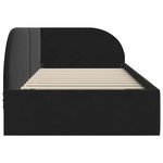 vidaXL Cadre de lit d'angle avec tête de lit Noir 90 cm x 190 cm tissu