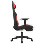 vidaXL Chaise de jeu avec repose-pied Noir et rouge Tissu