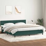 vidaXL Sommier à lattes de lit et matelas vert foncé 180x210cm velours