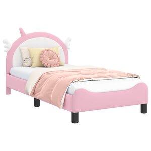vidaXL Cadre de lit pour enfants avec tête de lit Rose 80 x 160 cm PU