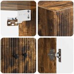 vidaXL Armoire Murale Chêne fumé 66 x 34 5 x 90 cm Bois d'ingénierie