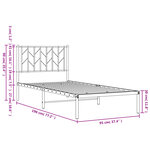 vidaXL Cadre de lit métal sans matelas avec tête de lit blanc 90x190cm
