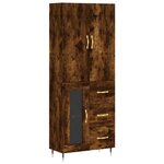 vidaXL Buffet haut Chêne fumé 69 5x34x180 cm Bois d'ingénierie