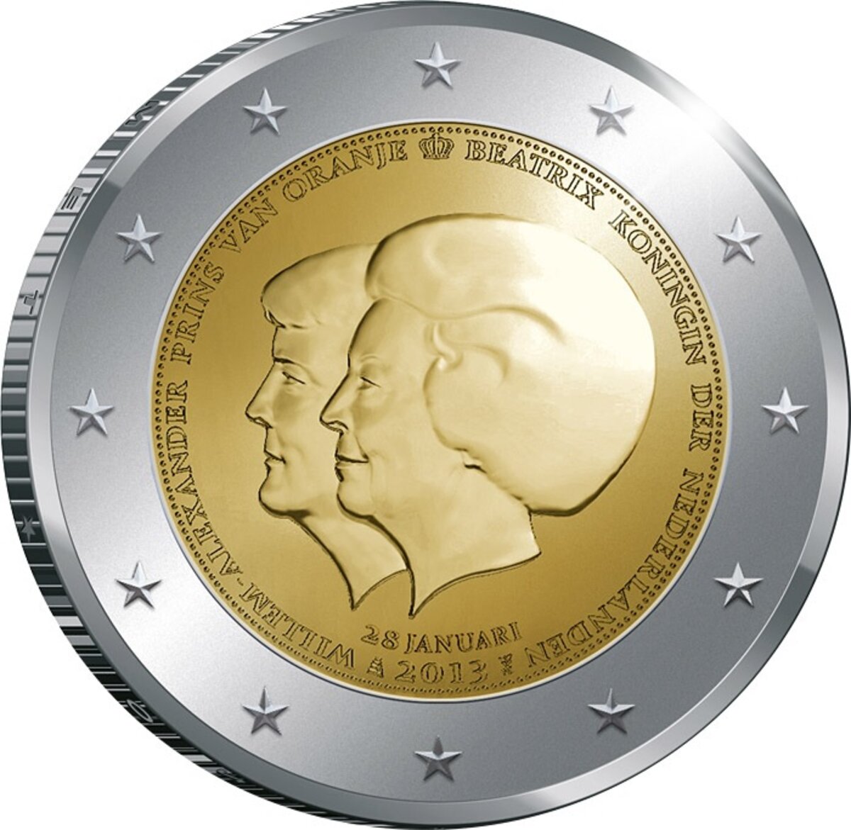 Pièce de monnaie 2 euro commémorative Pays-Bas 2013 – Double