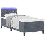 Lit Box Spring vidaXL avec Matelas & LED Gris Foncé 80x200 cm Velours