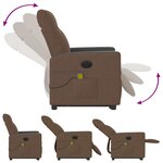 vidaXL Fauteuil inclinable de massage électrique Marron Tissu