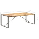 vidaXL Table à dîner 220x100x75 cm Bois de manguier massif brut