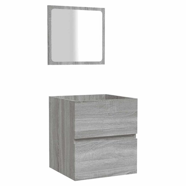 vidaXL Armoire de bain et miroir Sonoma gris Bois d'ingénierie