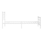 vidaXL Cadre de lit métal sans matelas avec pied de lit blanc 90x190cm