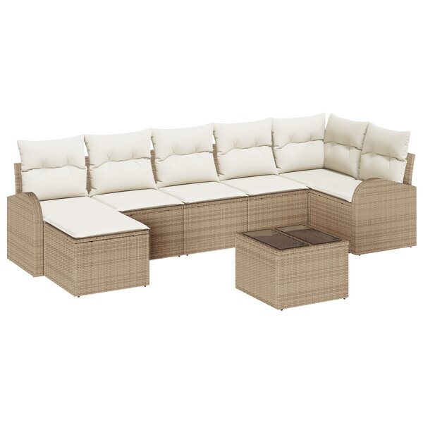 vidaXL Set de canapés de jardin 8 pièces avec coussins marron en polyrotin