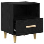 vidaXL Cabinet de chevet avec tiroir Chêne noir 40 x 35 x 47.5 cm