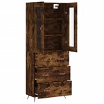 vidaXL Buffet haut Chêne fumé 69 5x34x180 cm Bois d'ingénierie