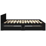 vidaXL Cadre de lit avec tête de lit noir 200x200 cm bois d'ingénierie
